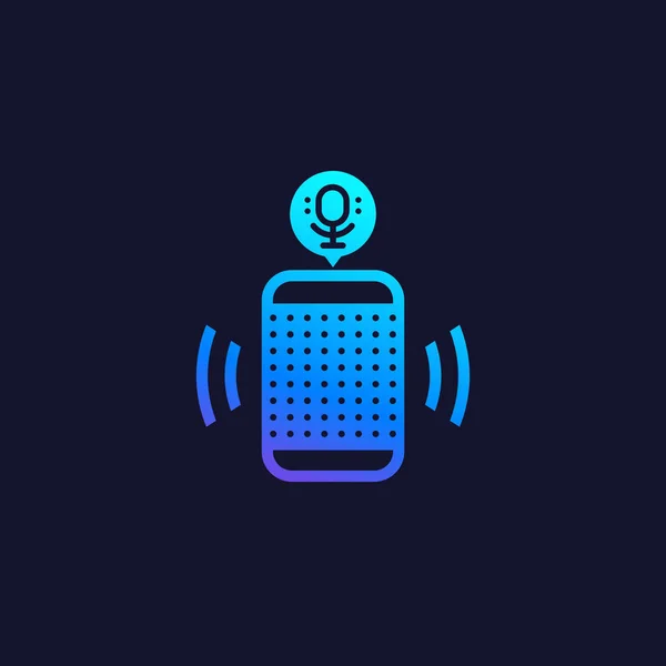 Smart speaker, voice assistant icon — Stock Vector