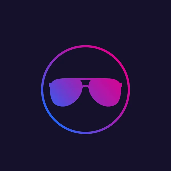 Icona vettoriale degli occhiali da sole, ultravioletto — Vettoriale Stock