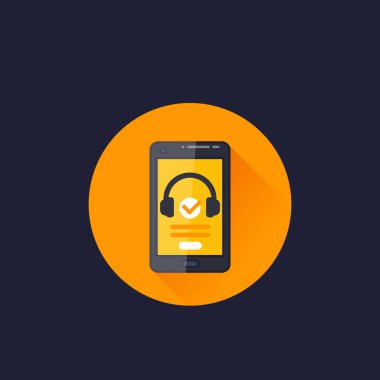 Podcast akıllı telefon vektör simgesi