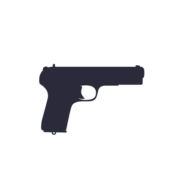 Pistolet, ancienne silhouette de pistolet soviétique de la Seconde Guerre mondiale — Image vectorielle