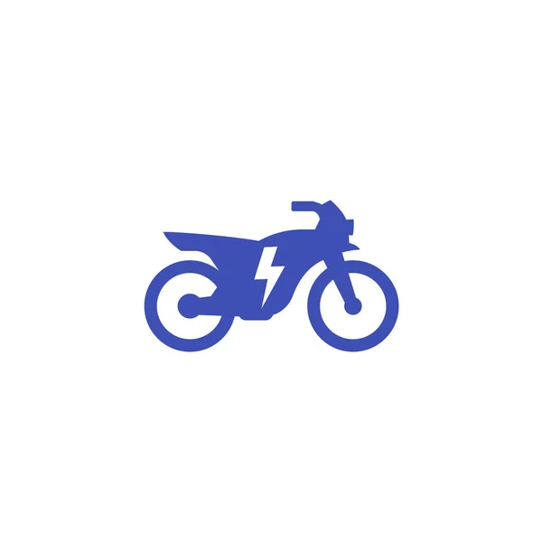Elektrikli bisiklet, beyaz motosiklet simgesi — Stok Vektör