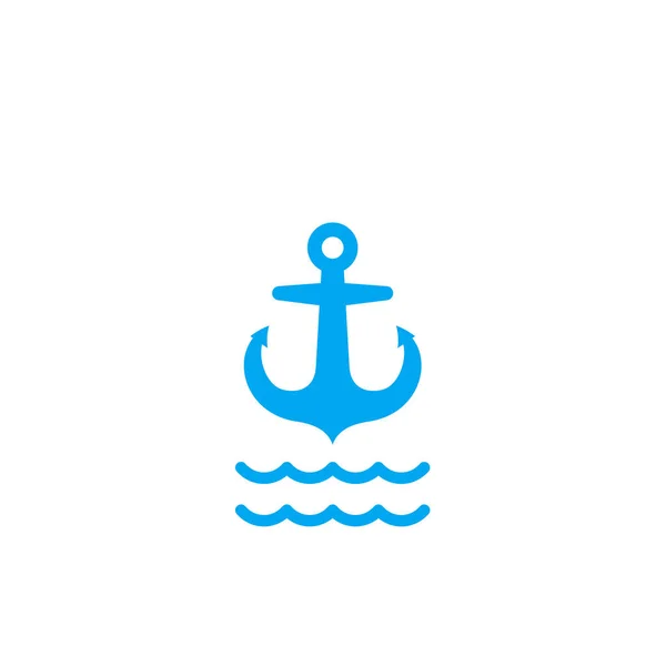 Anchor icon on white, vector sign — Stock Vector