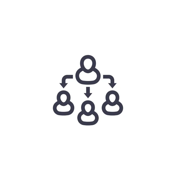 Delegation, Team Management linjär ikon — Stock vektor