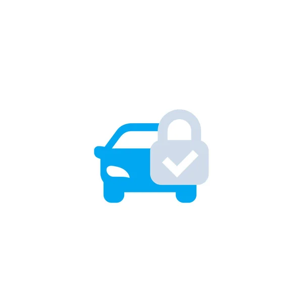 Car alarm, protection icon with lock — Stock Vector