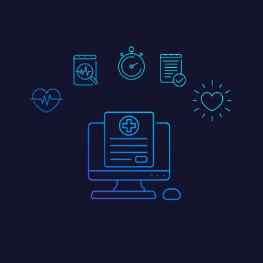 tıbbi tarih vektör doğrusal simge