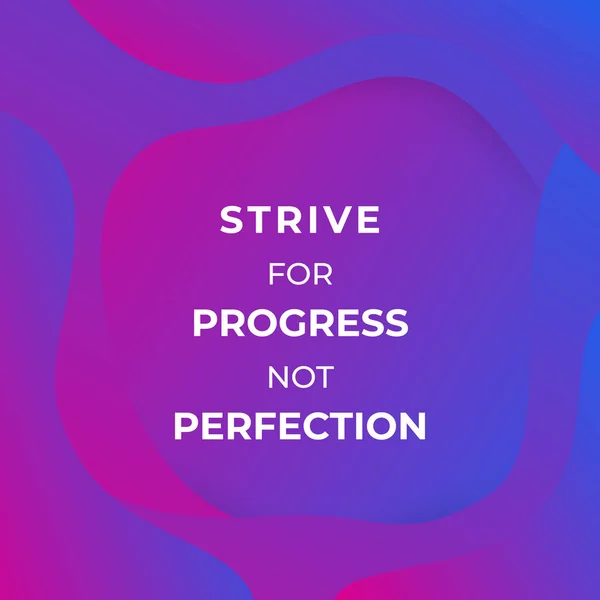 Esforzarse por el progreso no la perfección, cartel de moda — Vector de stock