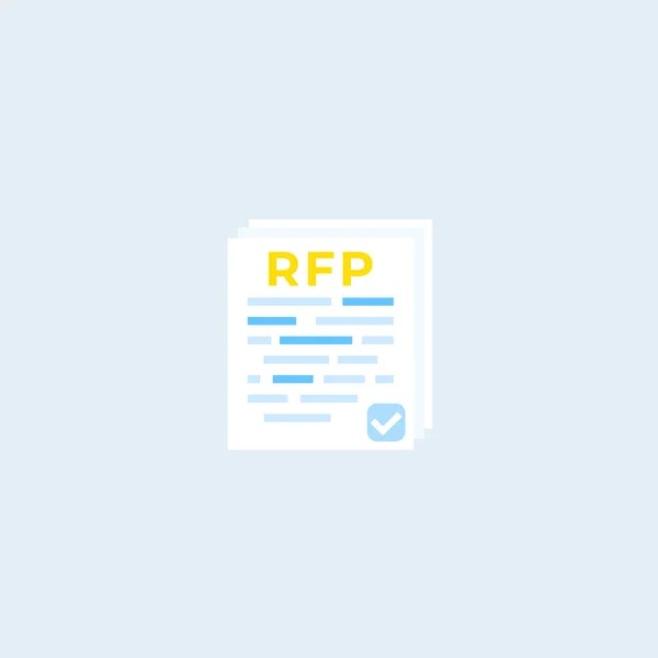 Rfp, wniosek o propozycję, ikona wektora płaskiego — Wektor stockowy