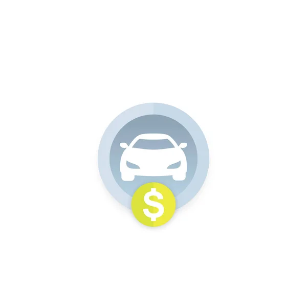 Alquiler de coches, icono de vector de pago — Vector de stock