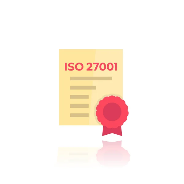 Ícone de certificado ISO 27001 —  Vetores de Stock