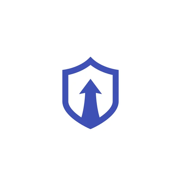 Icono de aumento de seguridad con flecha hacia arriba — Vector de stock