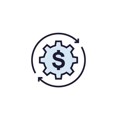 maliyet optimizasyonu, beyaz üzerinde vektör simgesi