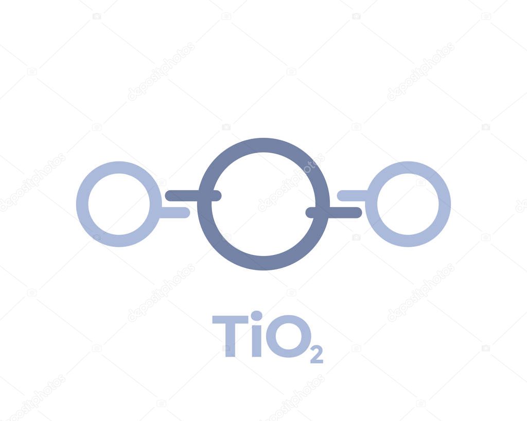 titanium dioxide molecule icon on white