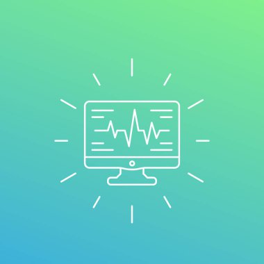 ecg, kalp teşhis simgesi, doğrusal biçim