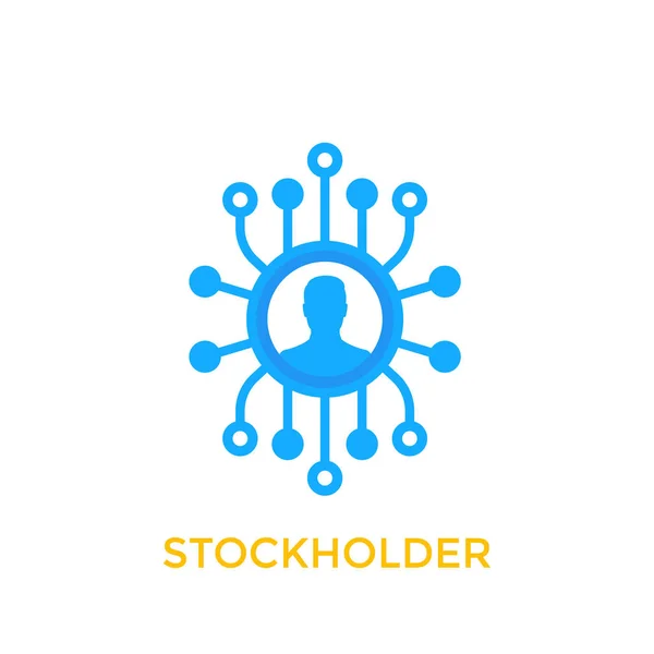 Accionista icono de vector aislado en blanco — Vector de stock