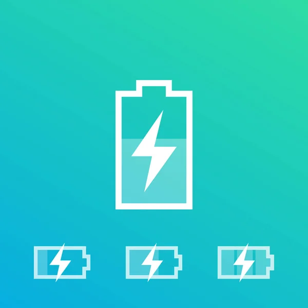 Oplaadbatterij, oplaadpictogrammen — Stockvector