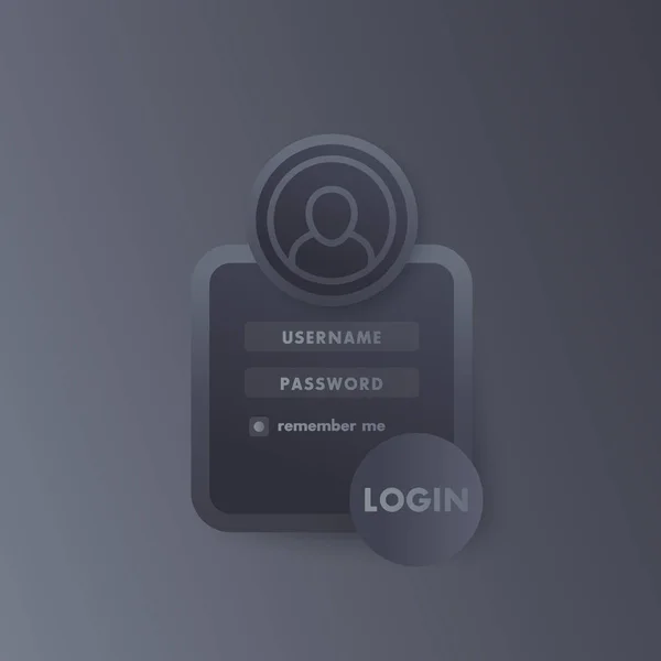 Login de usuário design de vetor de janela —  Vetores de Stock