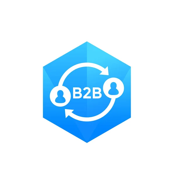 B2b icono de comercio en blanco — Vector de stock