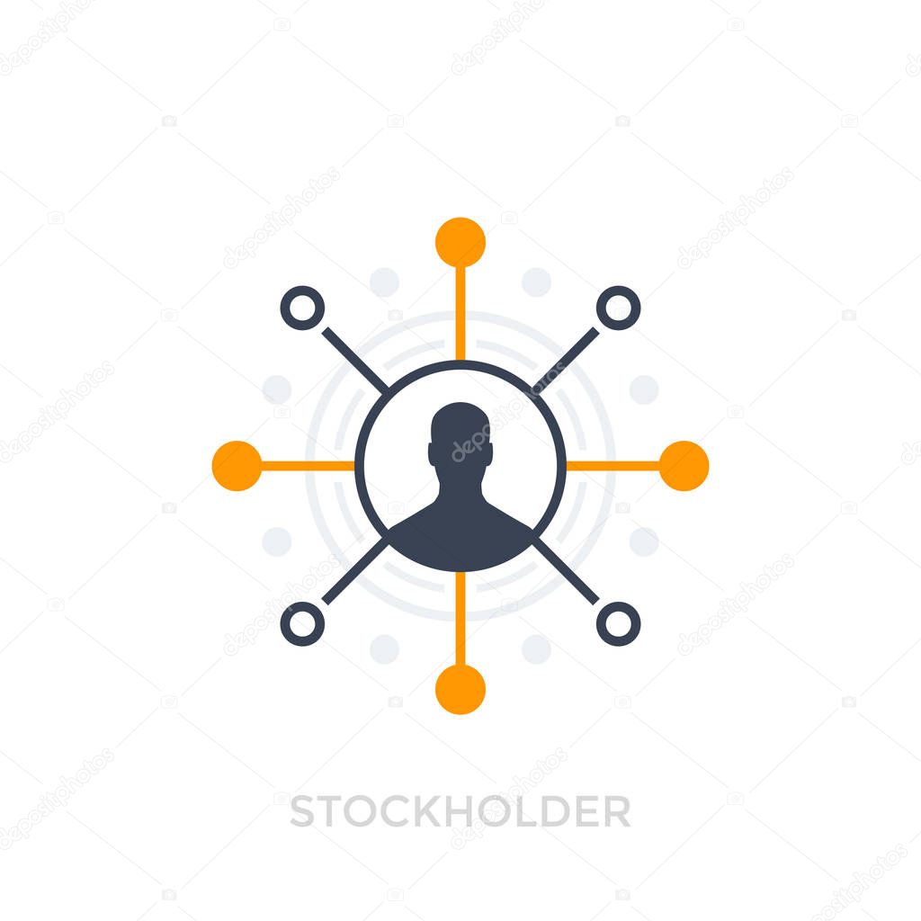 stockholder, investor icon on white