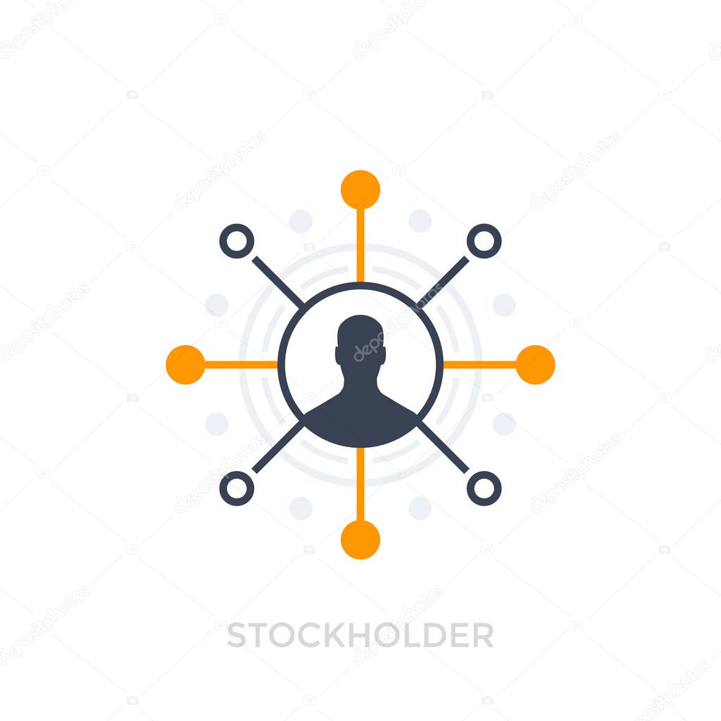 Stockholder, investor icon on white, eps 10 file, easy to edit