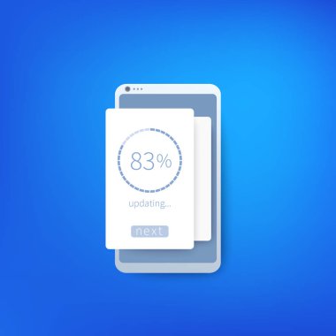 ilerleme ekranı, mobil arayüz, vektör