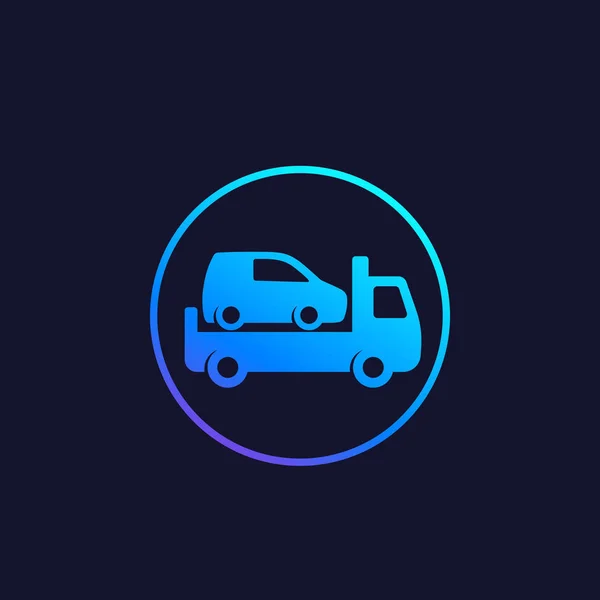 Carro reboque caminhão ícone em círculo — Vetor de Stock