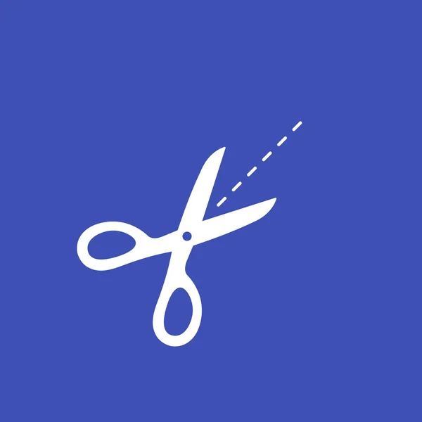 Tesoura, ícone de linha de corte —  Vetores de Stock