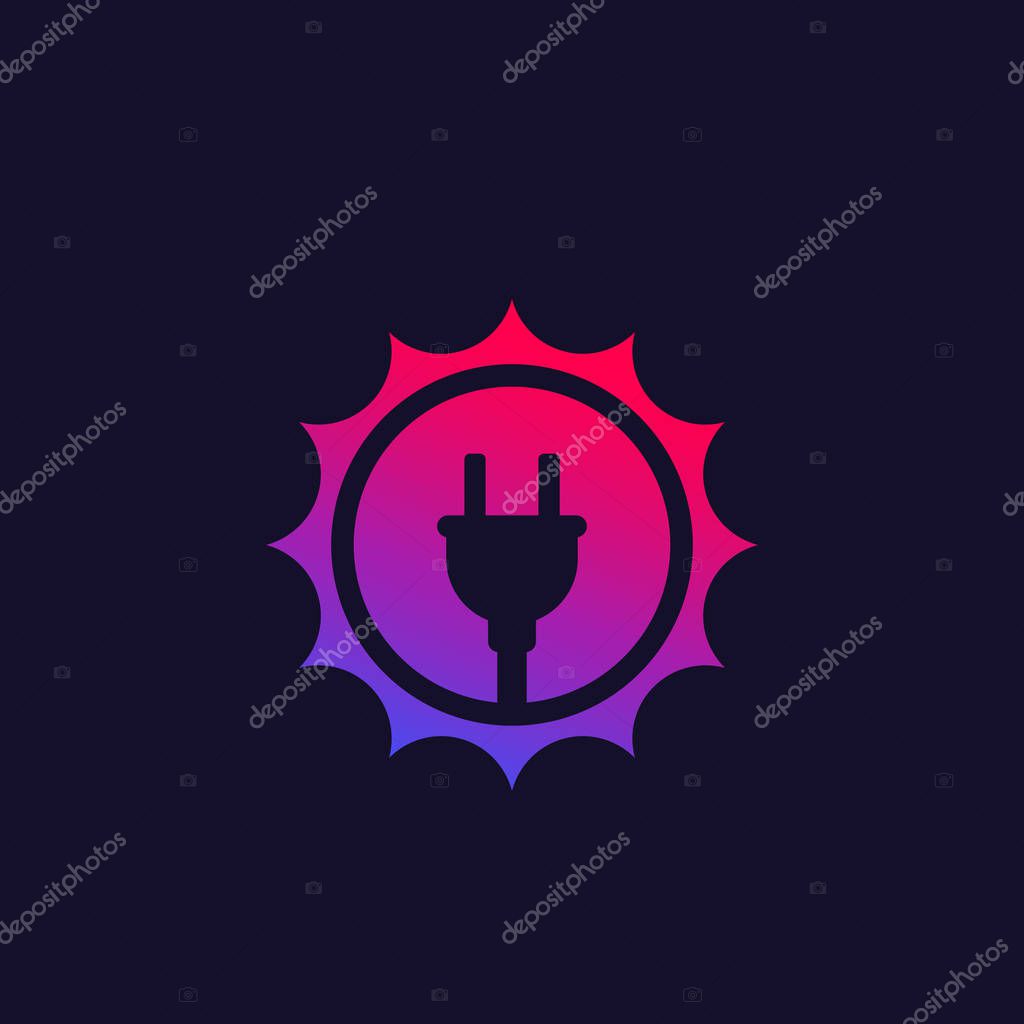 Solar energy vector icon with trendy gradient, eps 10 file, easy to edit