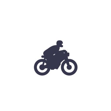 Motosiklet ikonu üzerine beyaz binici