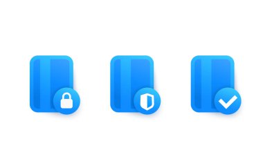 kredi kartı vektör simgeleri ile güvenli ödeme