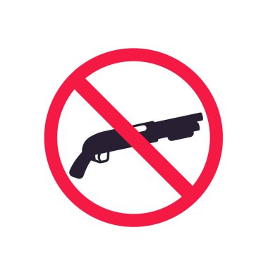 no guns sign with shotgun, vector