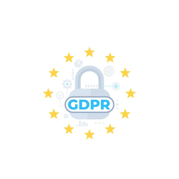 Gdpr, загальне регулювання захисту даних — стоковий вектор