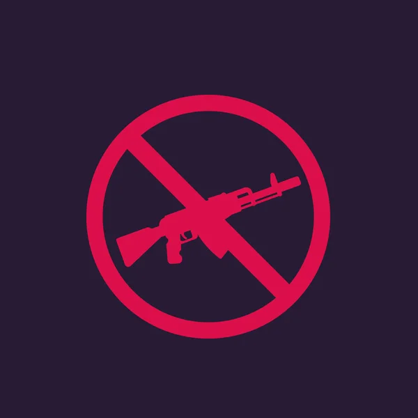 Aucun signe d'armes avec fusil automatique — Image vectorielle