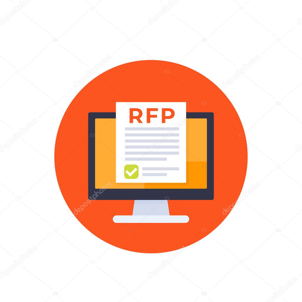 RFP, request for proposal icon, vector
