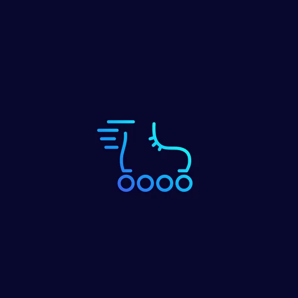 Роликові ковзани векторний логотип, мінімальний дизайн — стоковий вектор