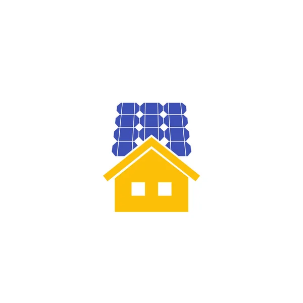 Painéis solares para casa, ícone vetorial — Vetor de Stock