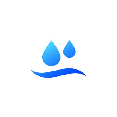 beyaz üzerinde su vektörü simgesi