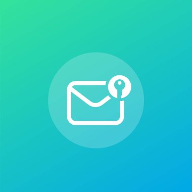 encrypted message or email, vector icon clipart