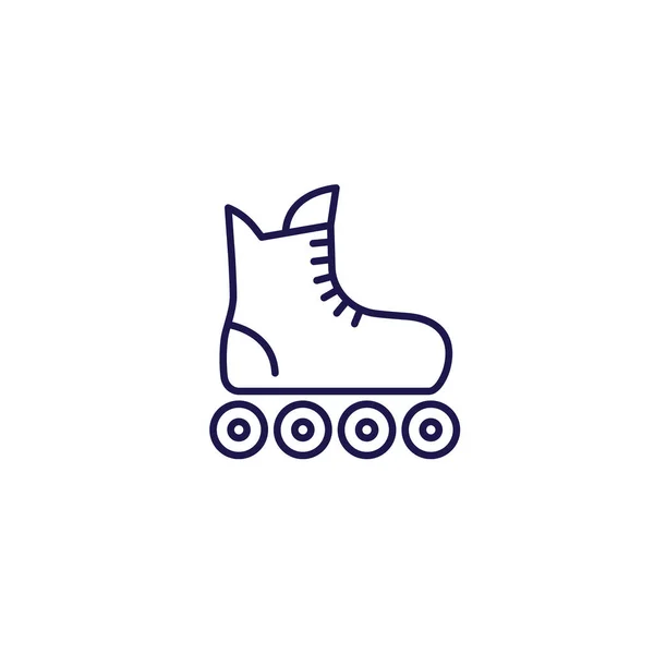Roller skates icône de ligne isolé sur blanc — Image vectorielle