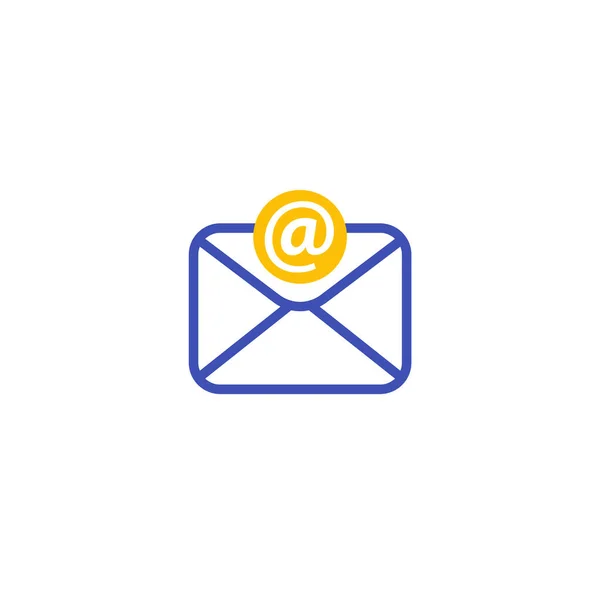 Email, εικονίδιο εισερχόμενης αλληλογραφίας σε λευκό — Διανυσματικό Αρχείο