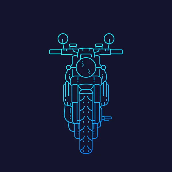 Мотоцикл, ретро мотоцикл, лінійне векторне мистецтво — стоковий вектор