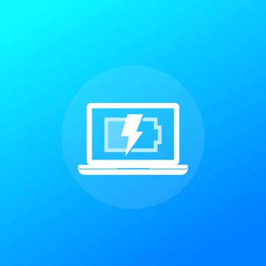 Pil vektör simgesini dizüstü bilgisayarla yükle