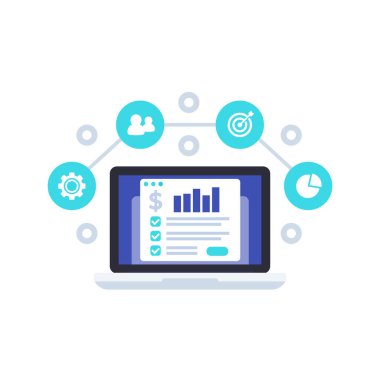 finansal planlama, iş analizi vektör simgesi