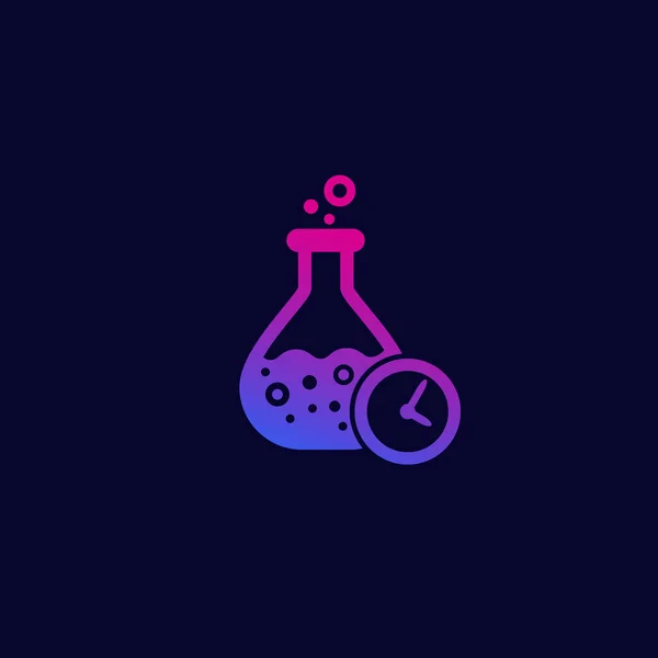 Tiempo de reacción química icono, vector — Vector de stock