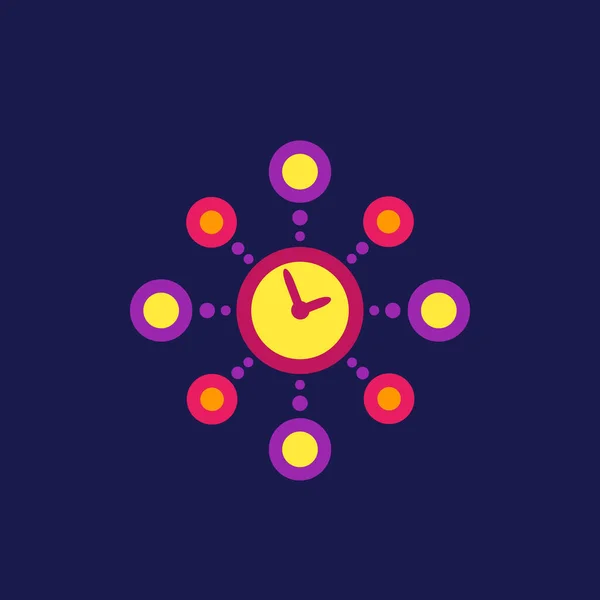Gestión del tiempo, icono del vector de planificación, estilo plano — Archivo Imágenes Vectoriales
