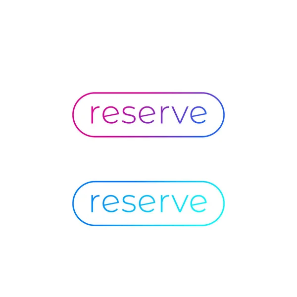 Botones de reserva para el diseño de vectores web — Vector de stock
