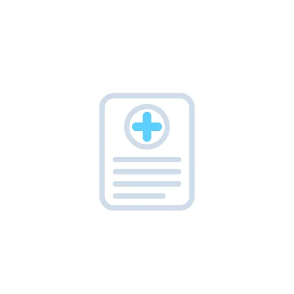 Tıbbi rapor, klinik kayıt dosyası simgesi — Stok Vektör