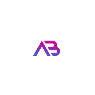 Beyaz üzerine AB monogram vektör logosu
