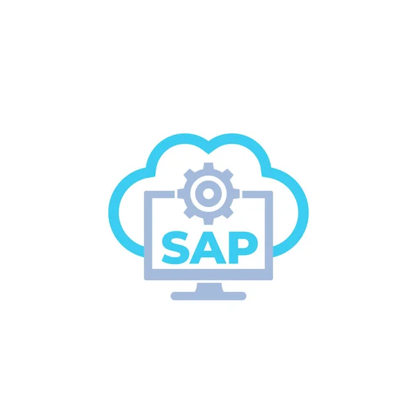 SAP, icono de vector de software de nube empresarial — Archivo Imágenes Vectoriales