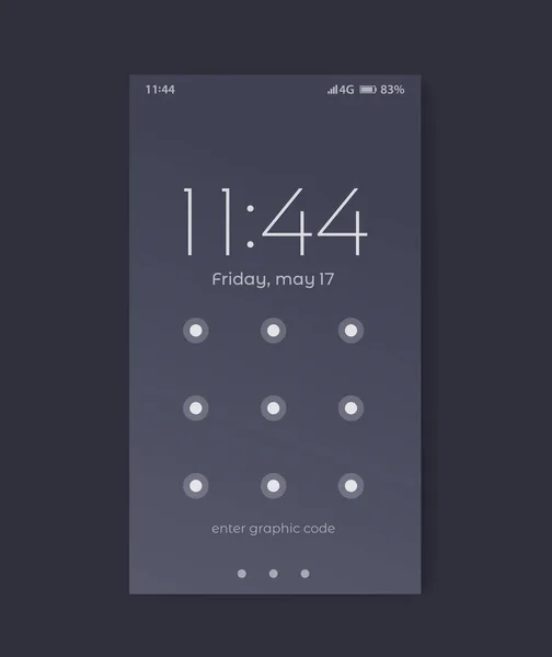 Interface écran de verrouillage de téléphone, ui design — Image vectorielle