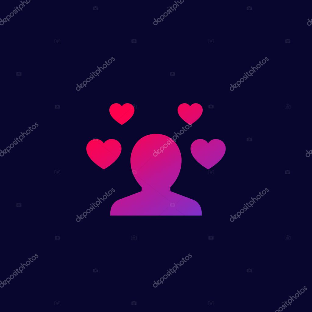 Customer retention or client satisfaction icon with gradient, eps 10 file, easy to edit
